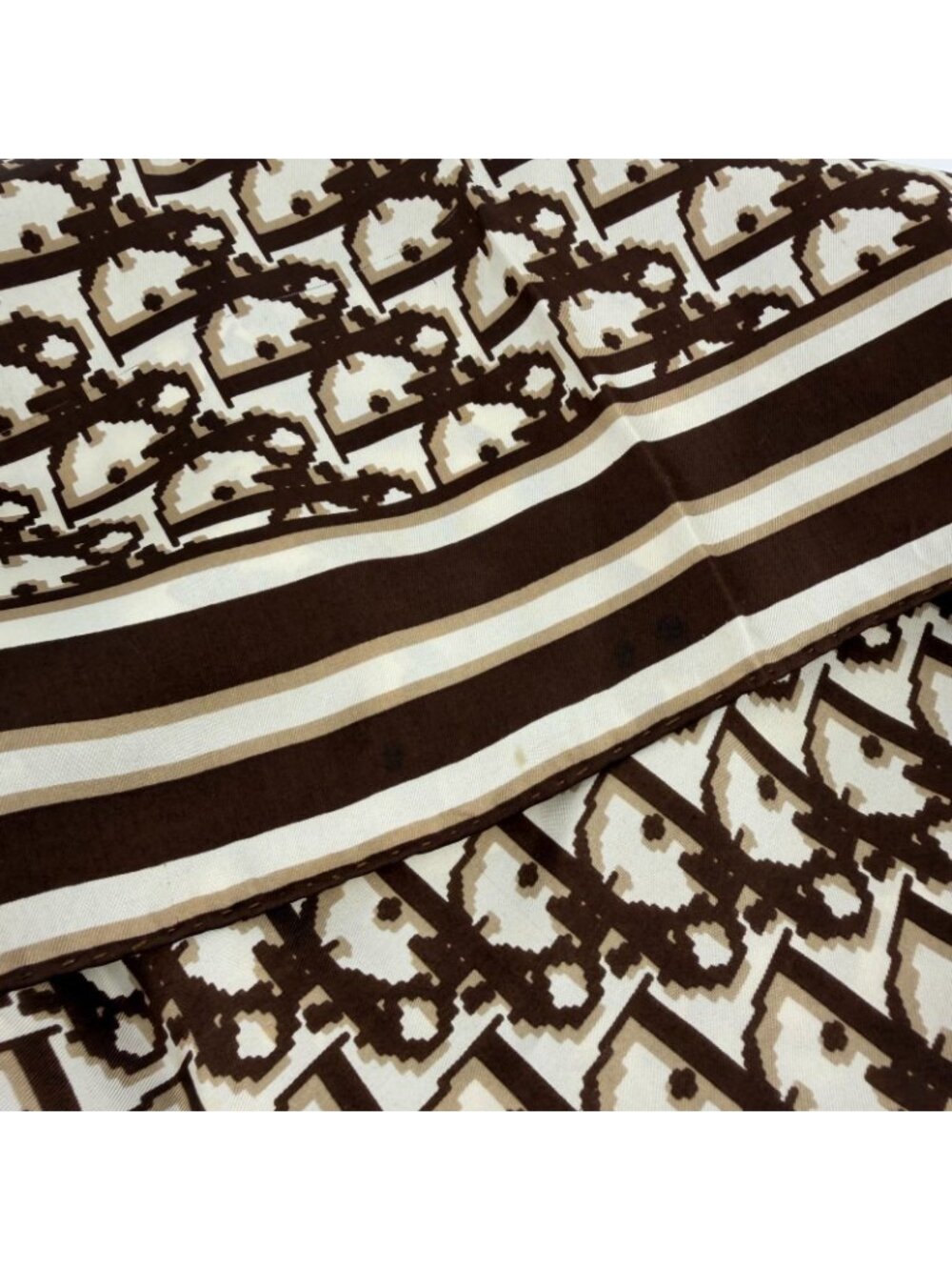 Dior Scarf Brown Silk Vintage - Picture 14 of 15